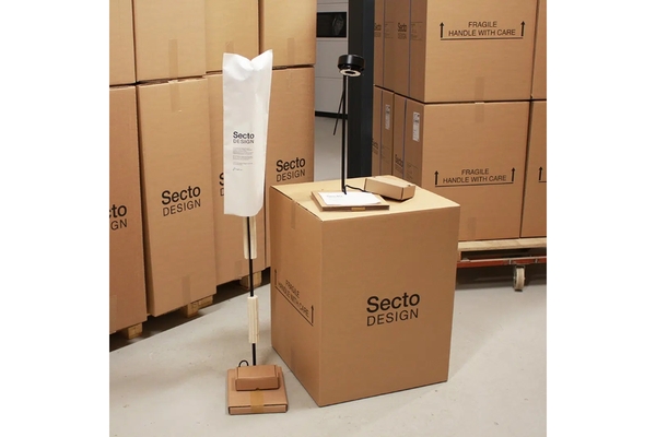 Image paptic and woamy designed packaging for secto design lamps