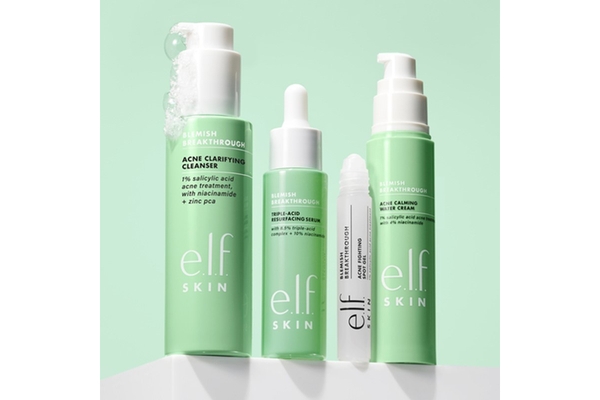 Image Elf skin care products in a row.