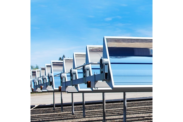 A row of solar panels.