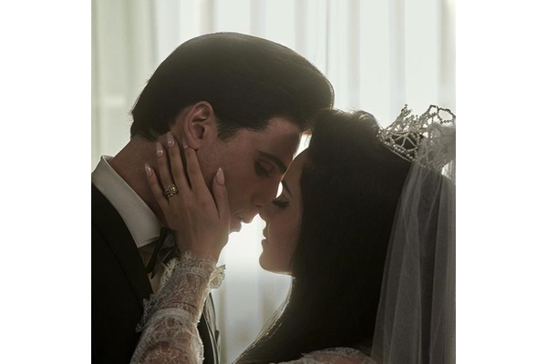 Image Movie poster of elvis and pricilla actors getting married