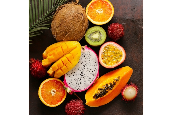 Fresh tropical fruits.
