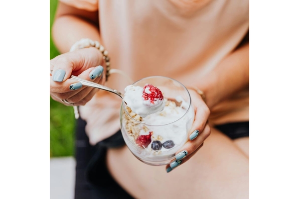 Image Eating Danone yogurt for heart health