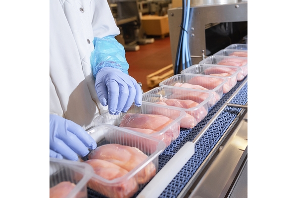 Poultry factory packing line.