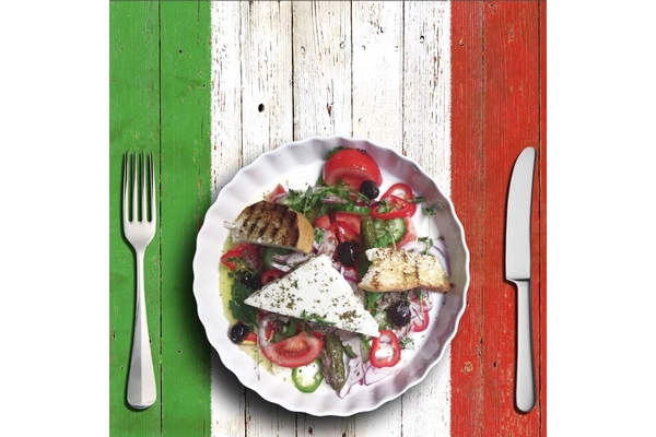 Image Italian food on Italy flag