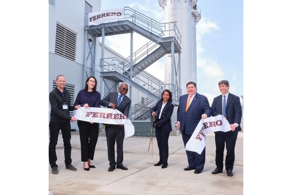 Ferrero commemorates the opening of its first US-based chocolate processing facility in Bloomington, Illinois.