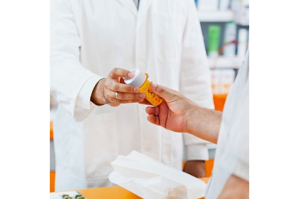 Handing out over the counter medication.