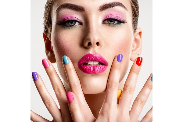 Image Fashionable woman with painted nails.