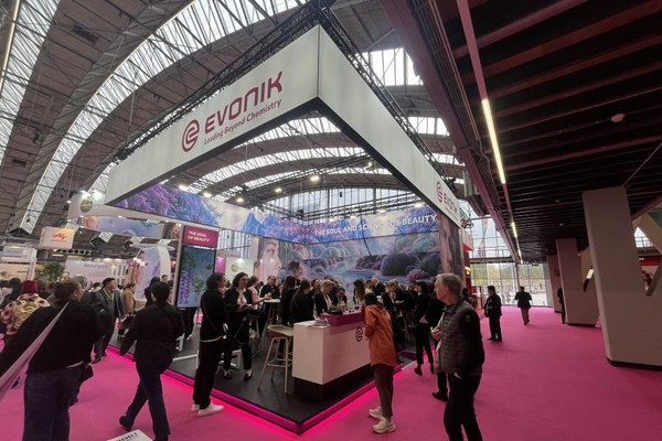 Image Evonik's booth at in-cosmetics global 2025 in Amsterdam