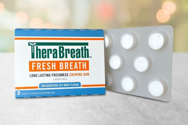 Blister packaging with chewing gum.