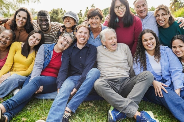 Image Diverse group of people laughing