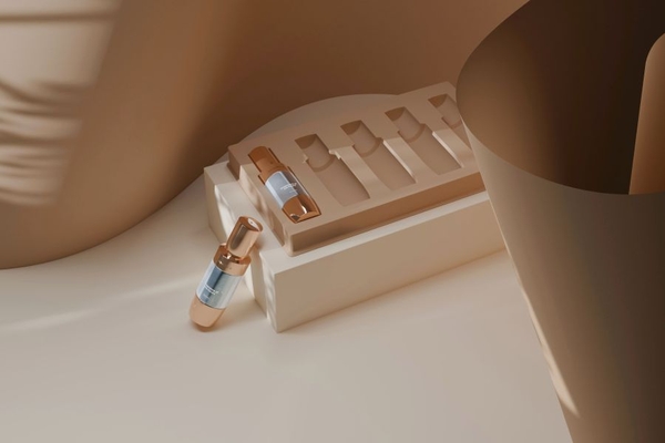 Beauty of Flow 1.7 shown in a packaging insert for cosmetics.