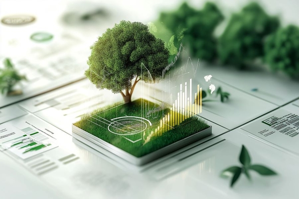 sustainability report showing decreased carbon emission