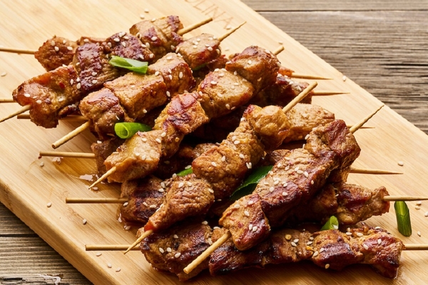 Image Kebabs seasoned with savory solutions.