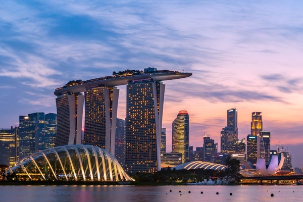 Image singapore skyline by night