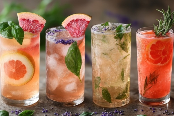 Image Drinks with botanicals.