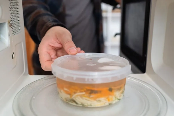 plastic box in microwave