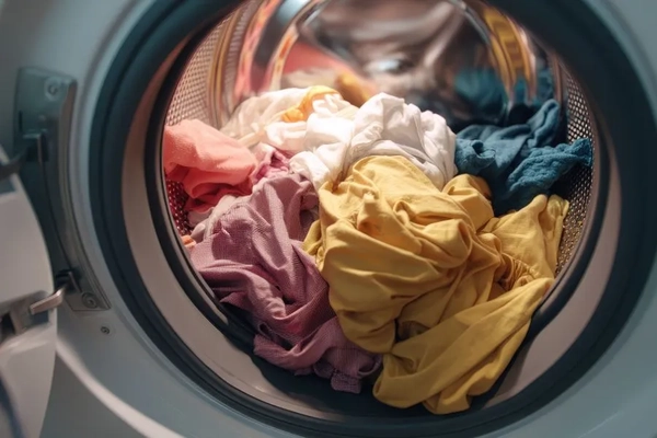Image laundry clothes inside a washing machine