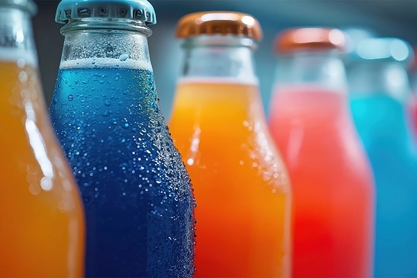 Image Vibrant colors in beverages.