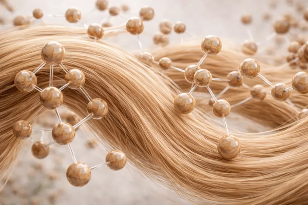 closeup of hair with polymer image over it.