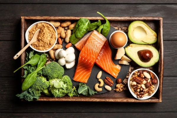 Image keto diet on a tray