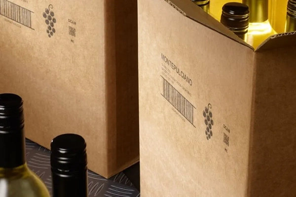 Image A close-up of boxes with bar codes