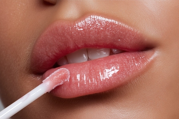 Howtian lip care SoPure platform Applying lip gloss.
