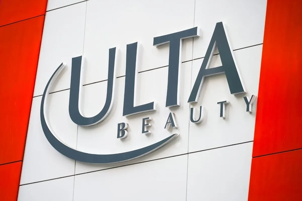 Ulta beauty logo on a store front