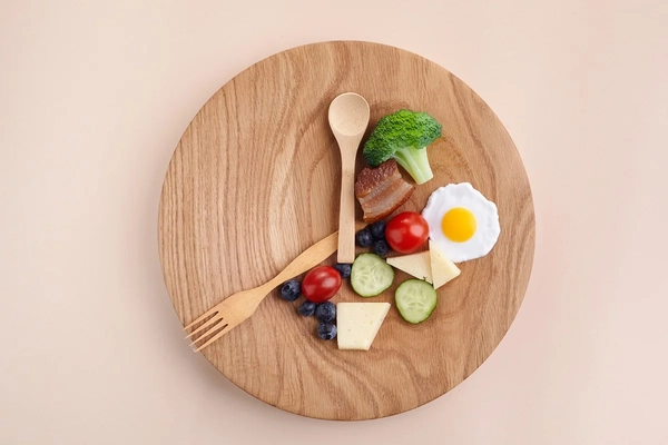 A clock made out of food