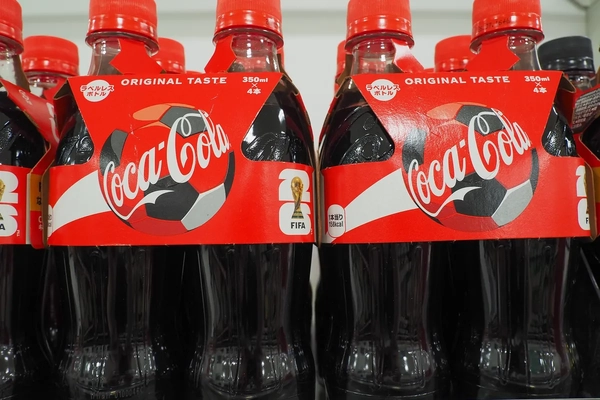 Coca-Cola bottles with FIFA logo.