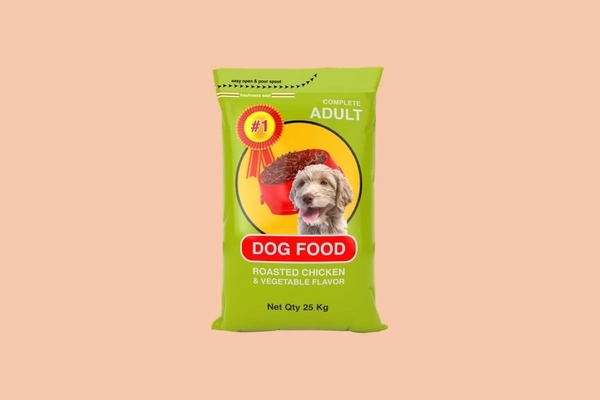 a bag of pet food
