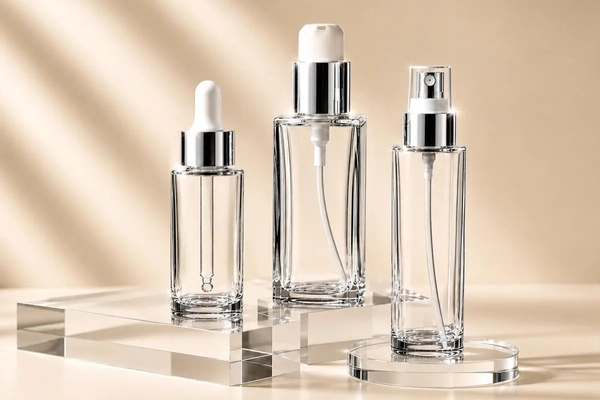 plastic cosmetic bottle display