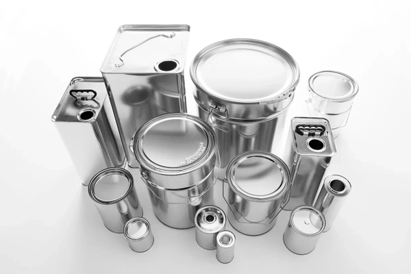 Image range of metal pots, cans, bowls