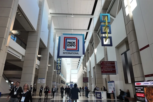 international trade fair logo in big hall